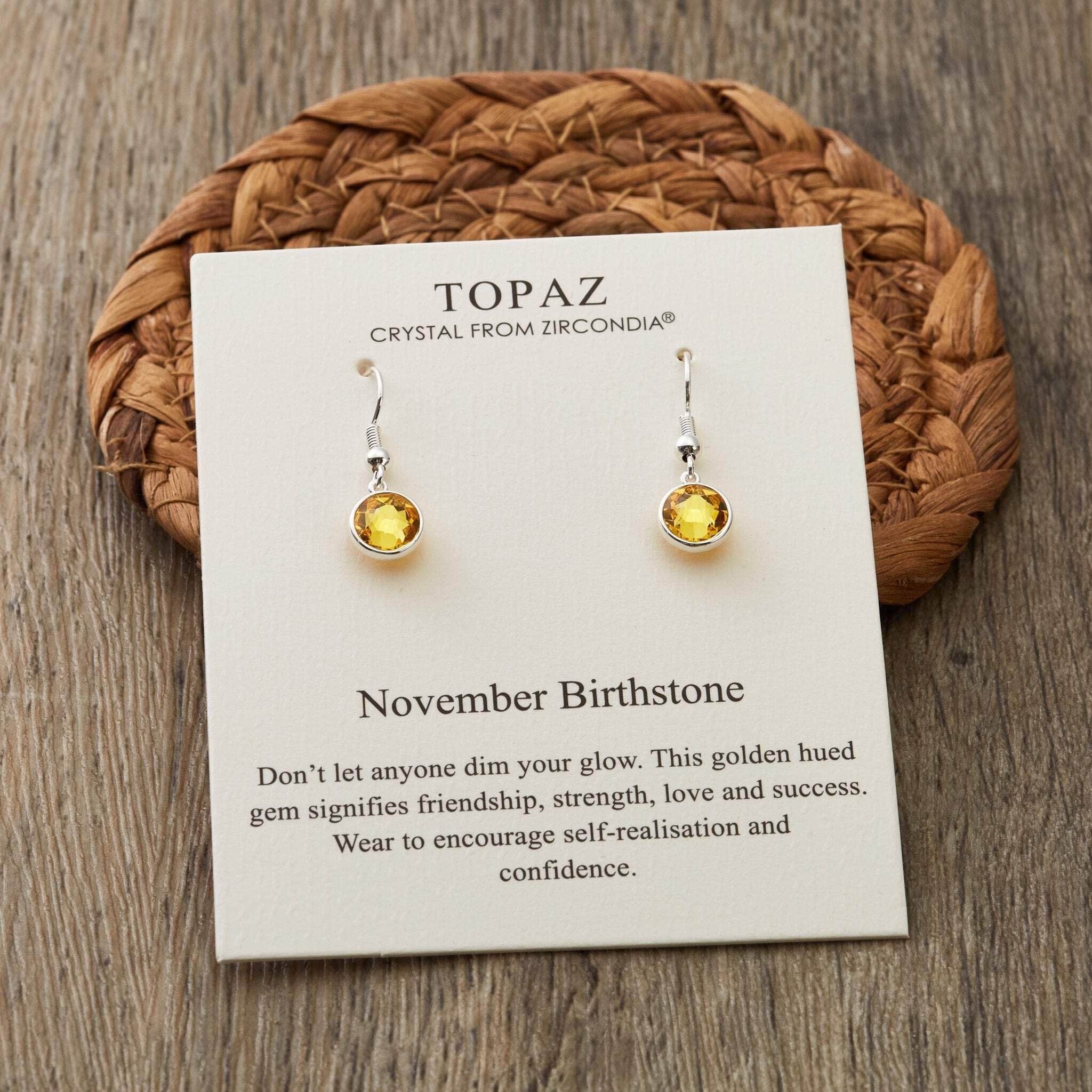 Topaz November Birthstone Earrings for Women - Elegant Gift Idea