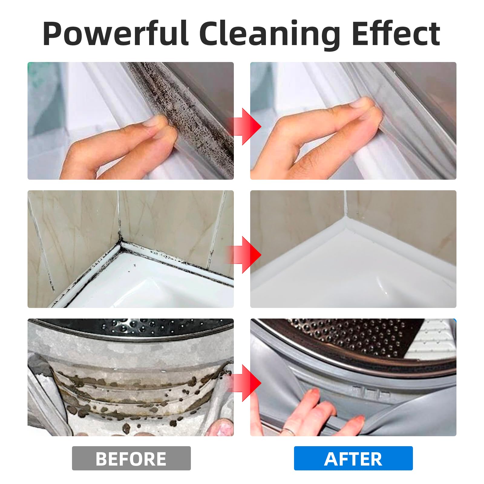 2 Pack Home Remover Gel - Powerful Washing Machine Cleaner & Refrigerator Deodorizer Strips | Deep Cleans Tiles, Grout, Bathroom Sinks, Showers & Kitchen Surfaces (7 Fl Oz) - Ideal for Home Maintenance & Appliance Care
