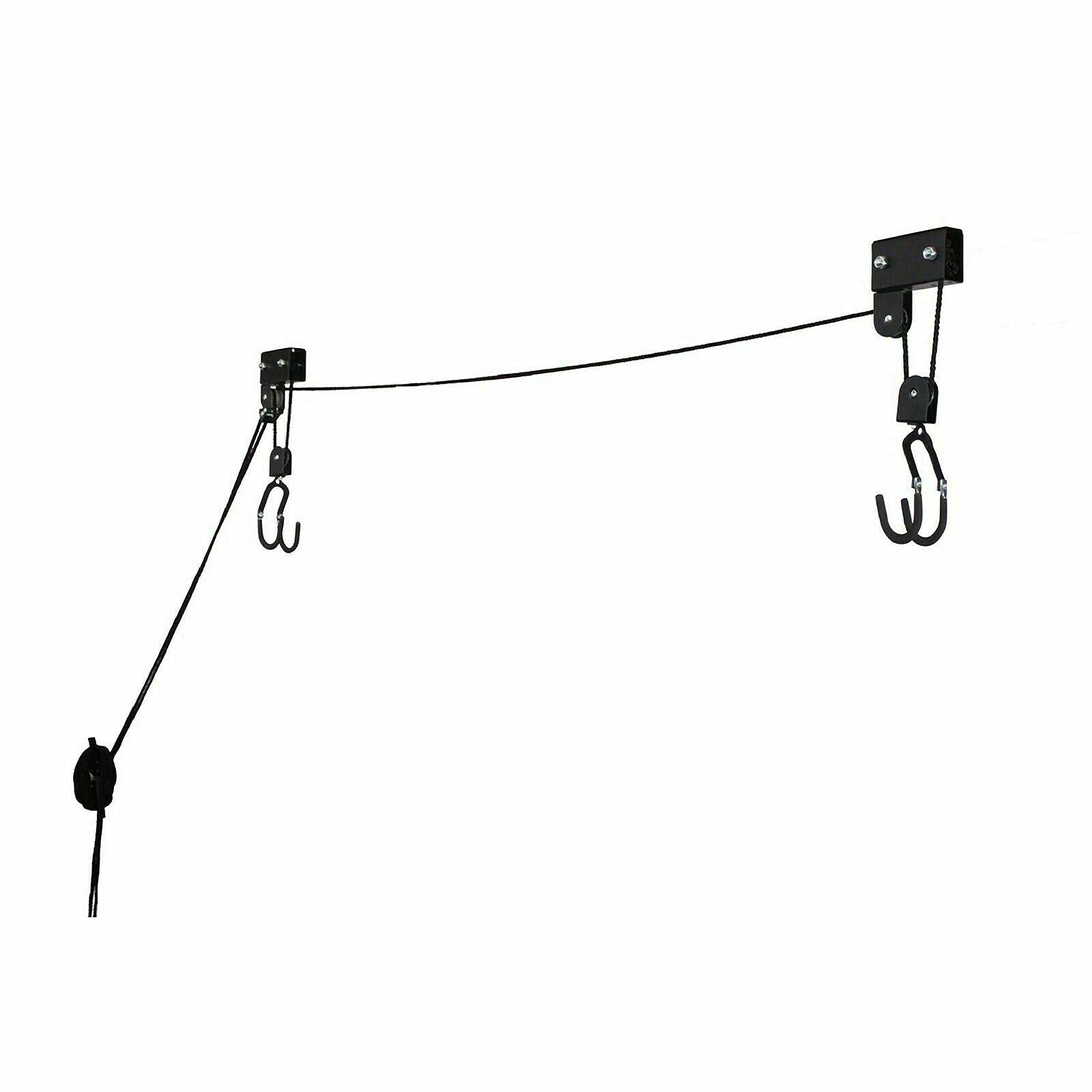 **Silver Kayak Hoist Lift System - 125 lb Capacity Canoe Storage Rack with Mounting Brackets - Wall or Garage Mount for Kayak, Canoe & Paddleboard Storage - Perfect for Home, Garage & Outdoor Use**