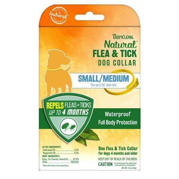 Tropiclean Natural Flea & Tick Dog Collar for Small Medium Large Dogs | Flea & Tick Prevention & Protection | Waterproof & Odor-Free | Perfect for Outdoor Adventures, Hiking & Daily Walks