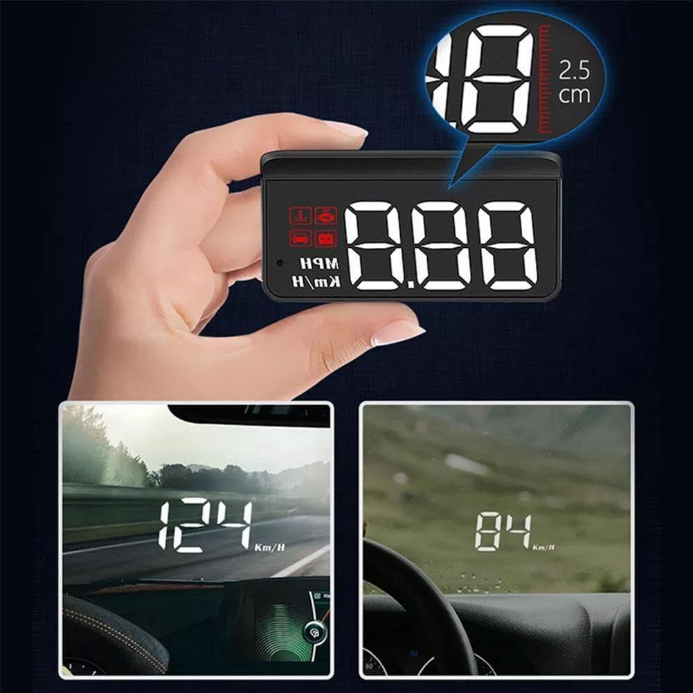Car OBD2 GPS Head-Up Display (HUD) - Digital Speedometer Projector for Vehicles | Real-Time Speed & Navigation | Perfect for Night Driving & Performance Monitoring
