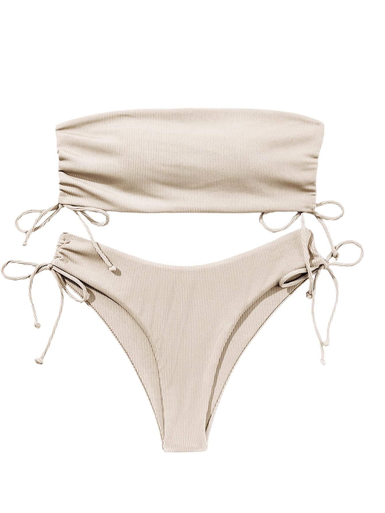 Women's Strapless Bandeau Bikini Set 2 Piece - 2025 Trendy Swimwear for Beach, Pool & Summer Vacation