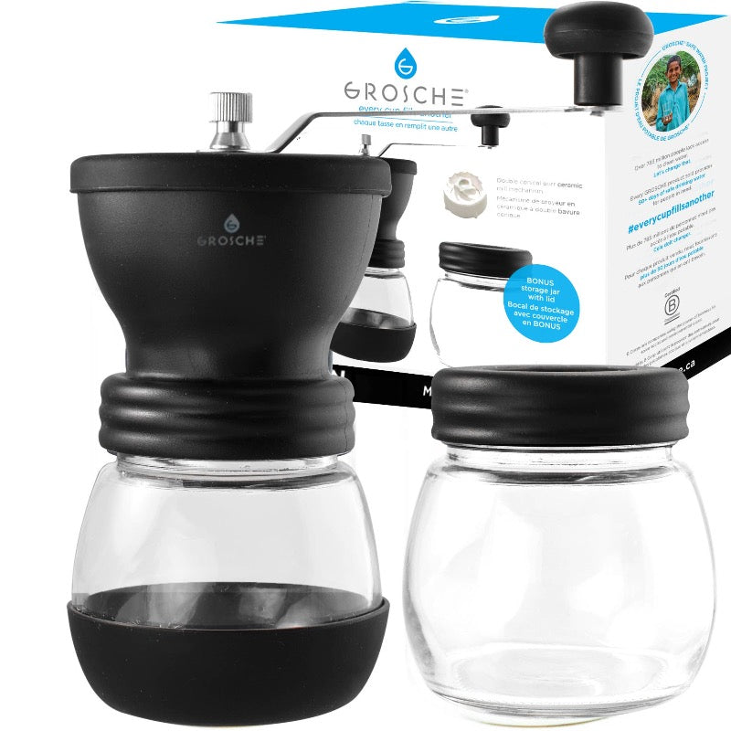 Premium Manual Ceramic Conical Burr Coffee Grinder - Adjustable Coarse to Fine Settings for French Press, Espresso & Pour Over - Portable Hand Crank Coffee Mill for Home, Camping & Travel