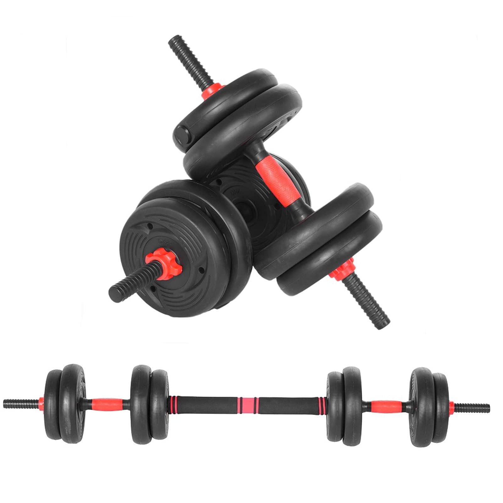 Sanamity 40kg Adjustable Dumbbells Set with Connecting Rod - Free Weights for Home Gym, Strength Training & Full Body Workout - Perfect for Men & Women Fitness Enthusiasts