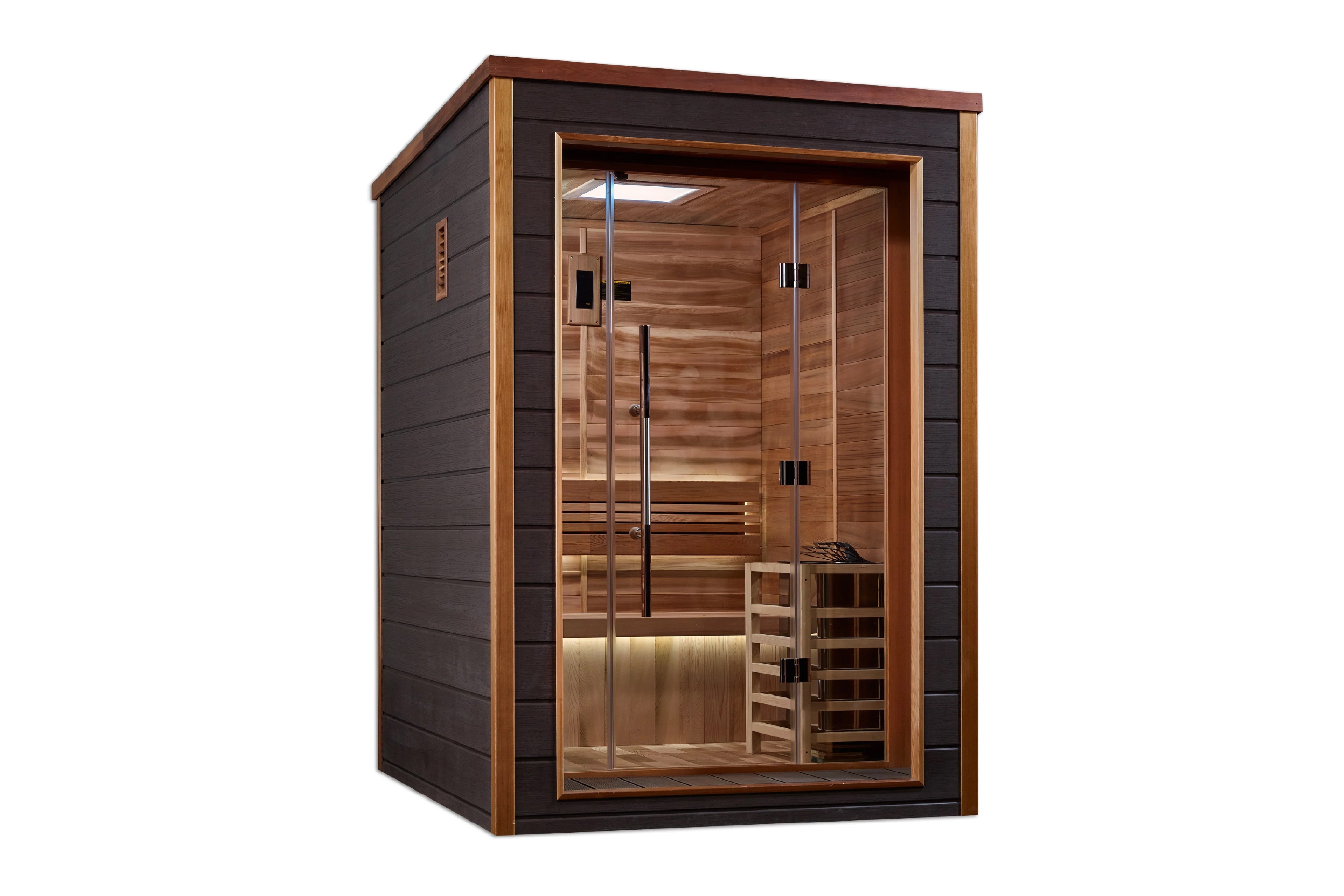 Golden Designs Narvik 2-Person Indoor/Outdoor Traditional Sauna - Wooden Home Spa for Relaxation & Detox - Perfect for Backyard, Patio or Basement Use (Summer Sale)