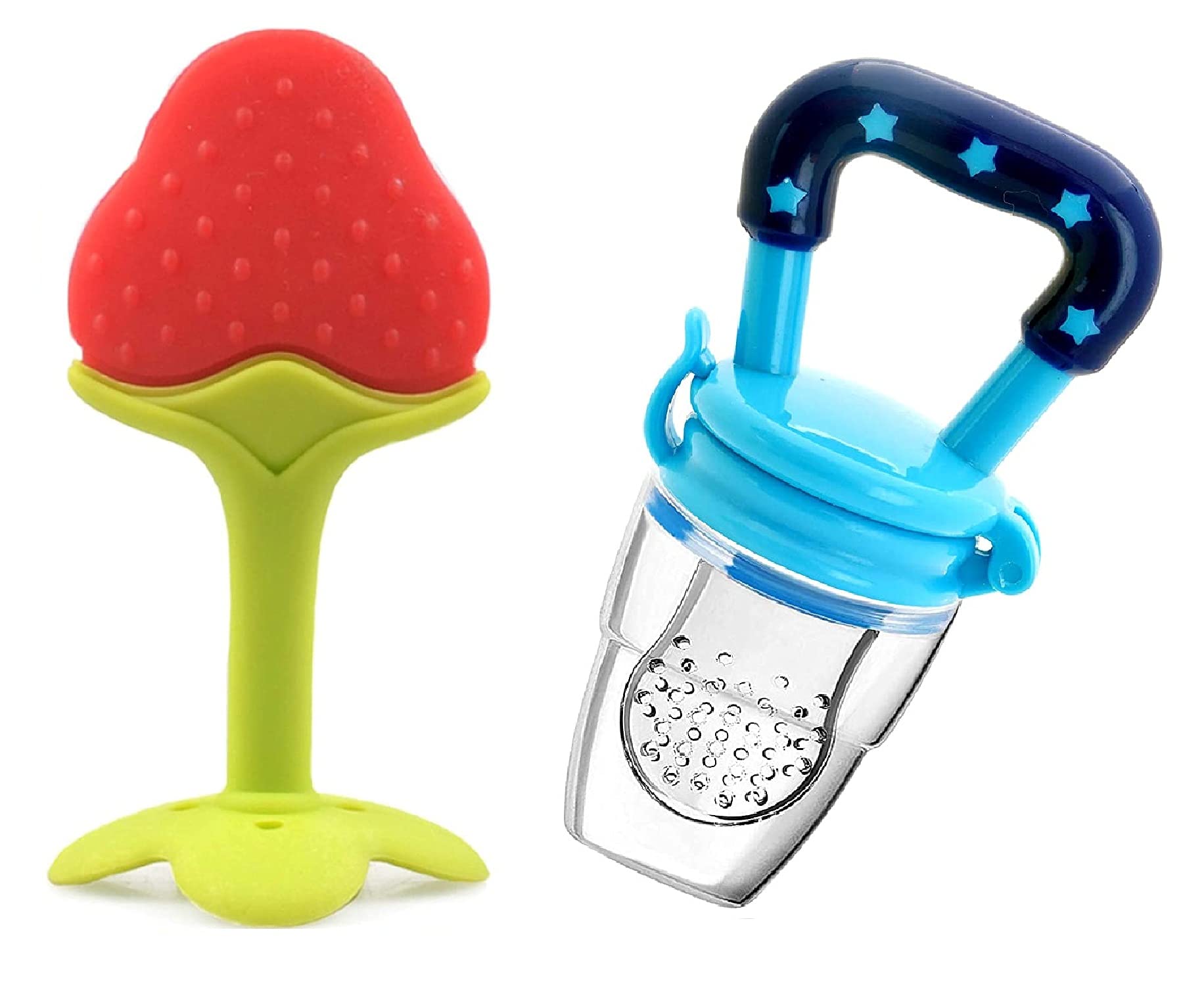 Organic Silicone Fruit-Shaped Teether for Babies 3-12 Months | BPA-Free, Safe Chewing Toy for Infant Gum Relief | Perfect for Soothing Teething Pain at Home, Travel & Daycare | Multi-Color 20-Piece Combo Pack