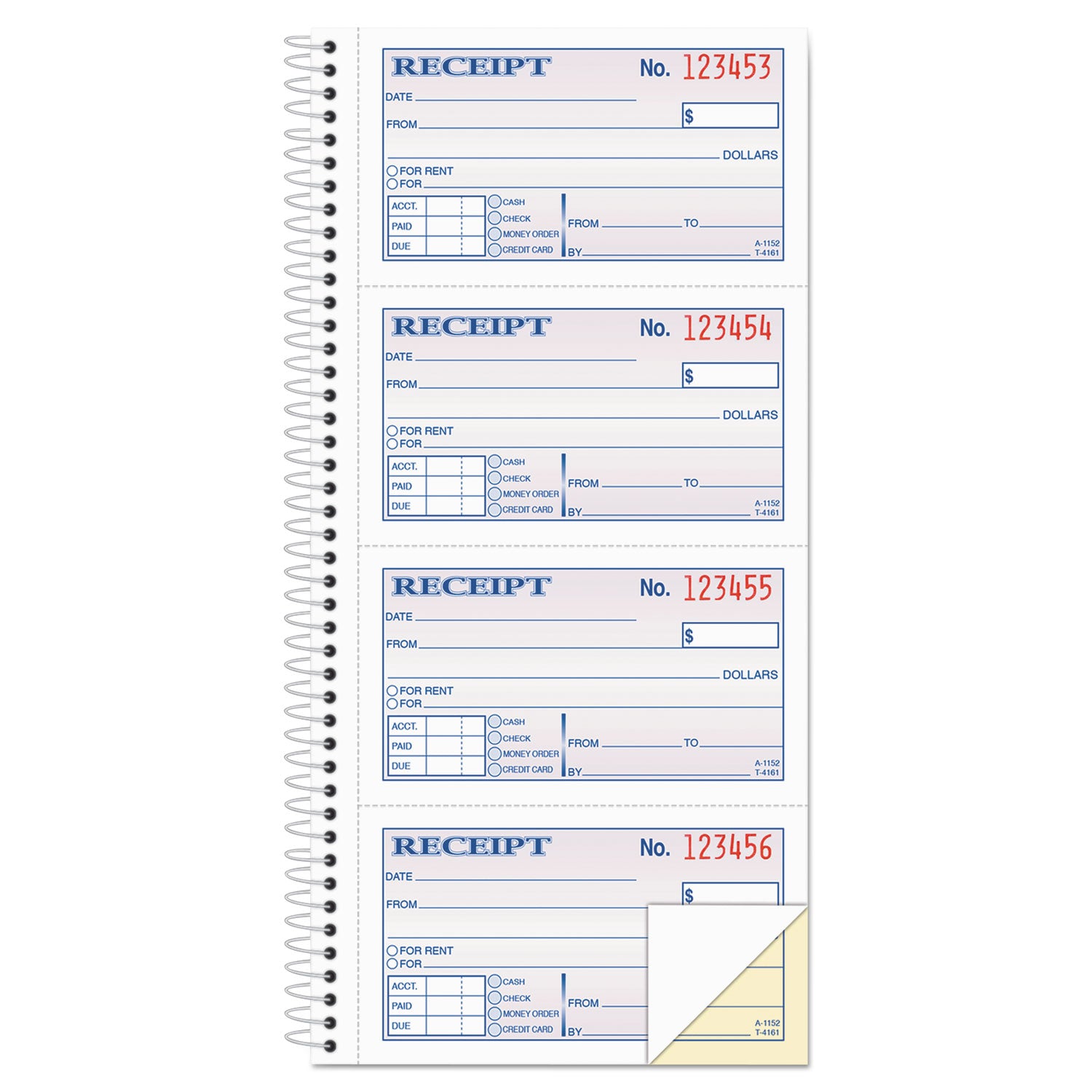Adams® Multipart Money and Rent Receipt Book - 2-Part Carbonless, 4.75