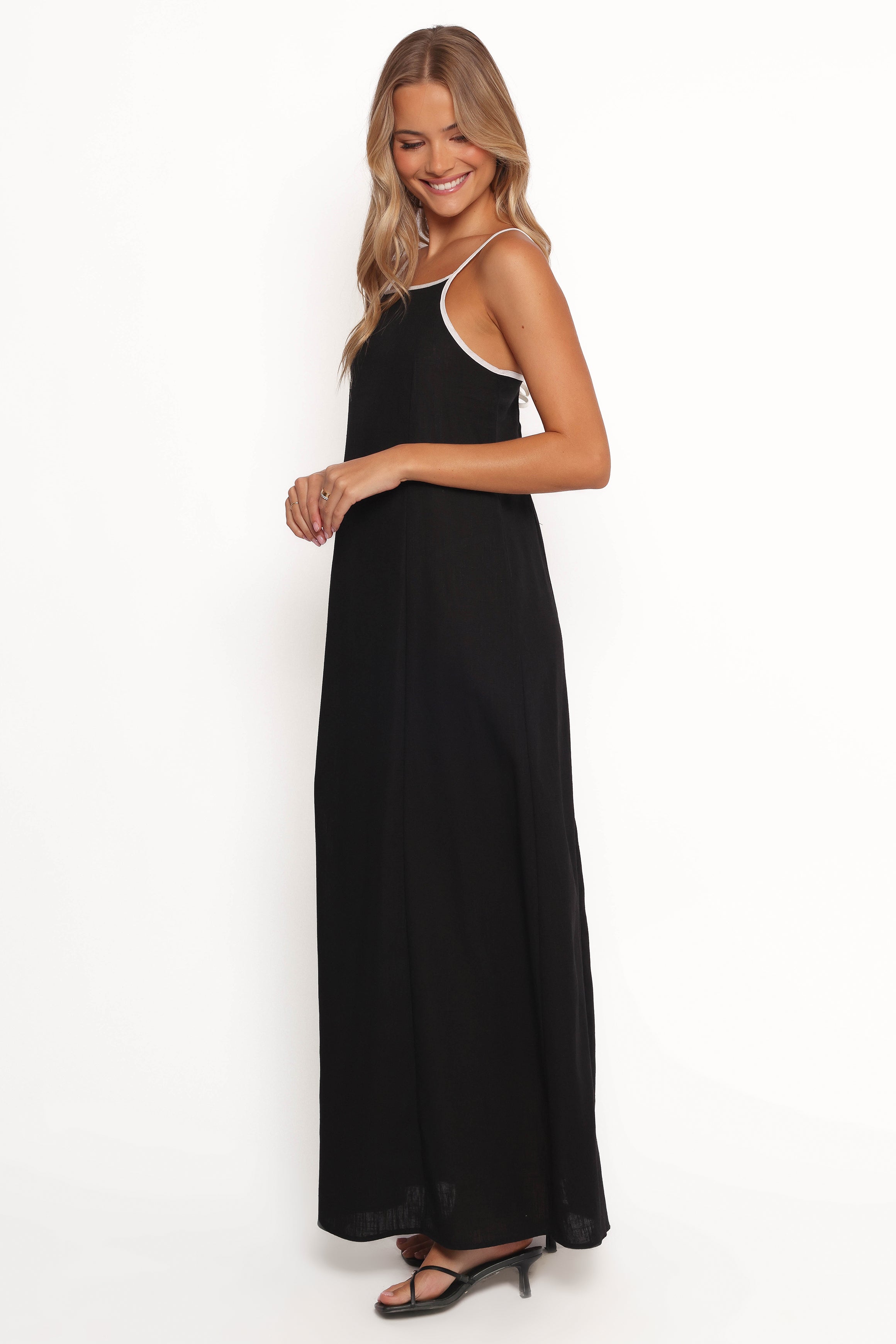 Ciel Maxi Dress for Women - Elegant Black Long Flowy Dress for Summer, Beach, and Evening Occasions
