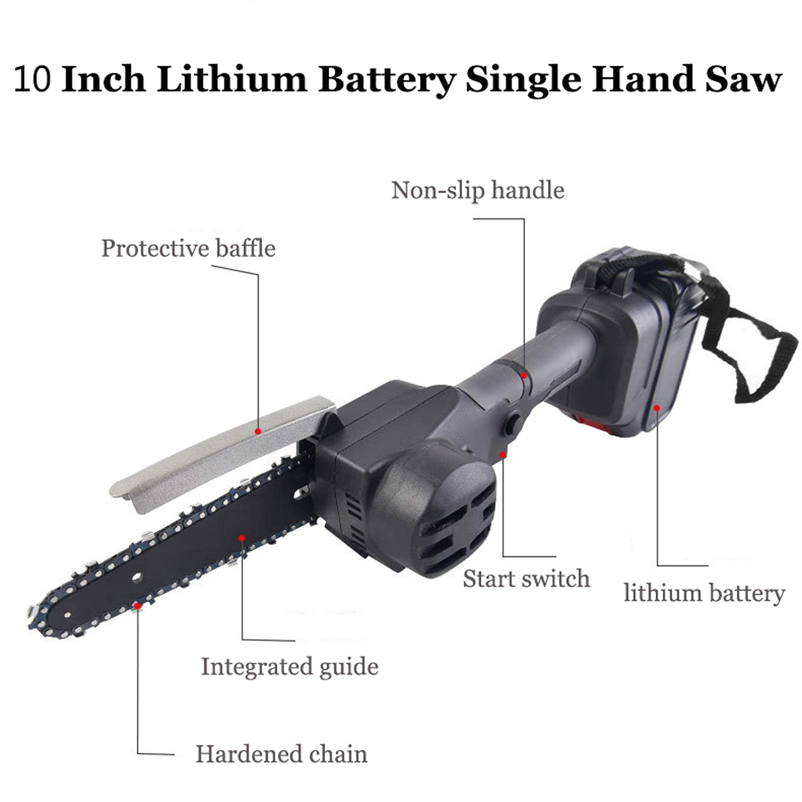 Cordless Mini Electric Saw - 6/10 Inch Hand Chainsaw with Adjustable Speed, Battery & Charger Included | Perfect for Wood & Metal Cutting | Ideal for DIY Projects, Home Renovation & Outdoor Use