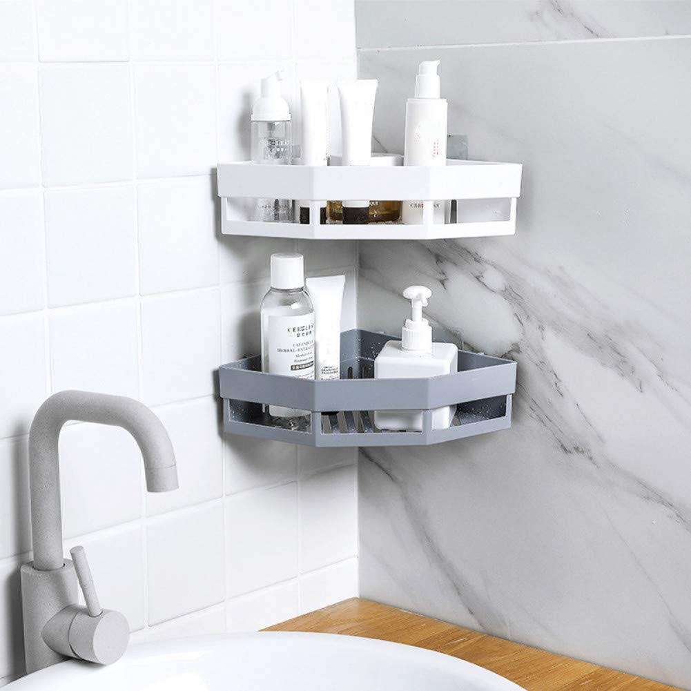 Corner Bathroom Shelf - Wall Mounted Storage Organizer for Bathroom & Kitchen - Perfect for Shower, Toiletries, and Spice Storage