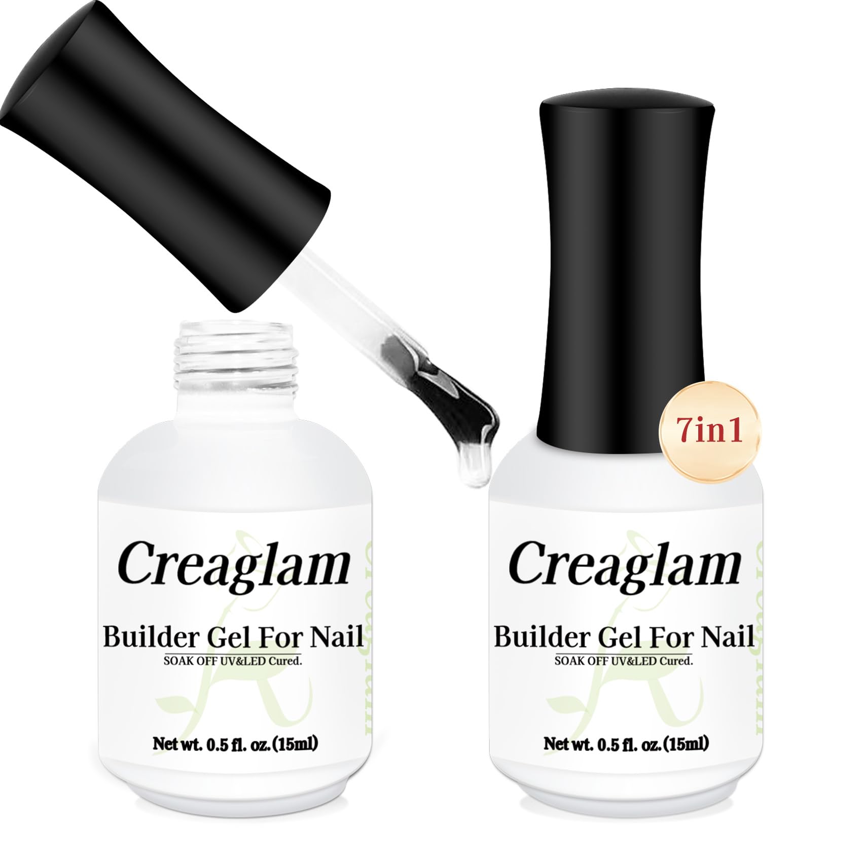 2Pcs 7-in-1 Clear Builder Nail Gel Set for Women - 15ml Fast DIY Nail Art Extension Strengthener | Home Manicure & Professional Nail Design | Perfect for Salon, Bridal, and Everyday Nail Care