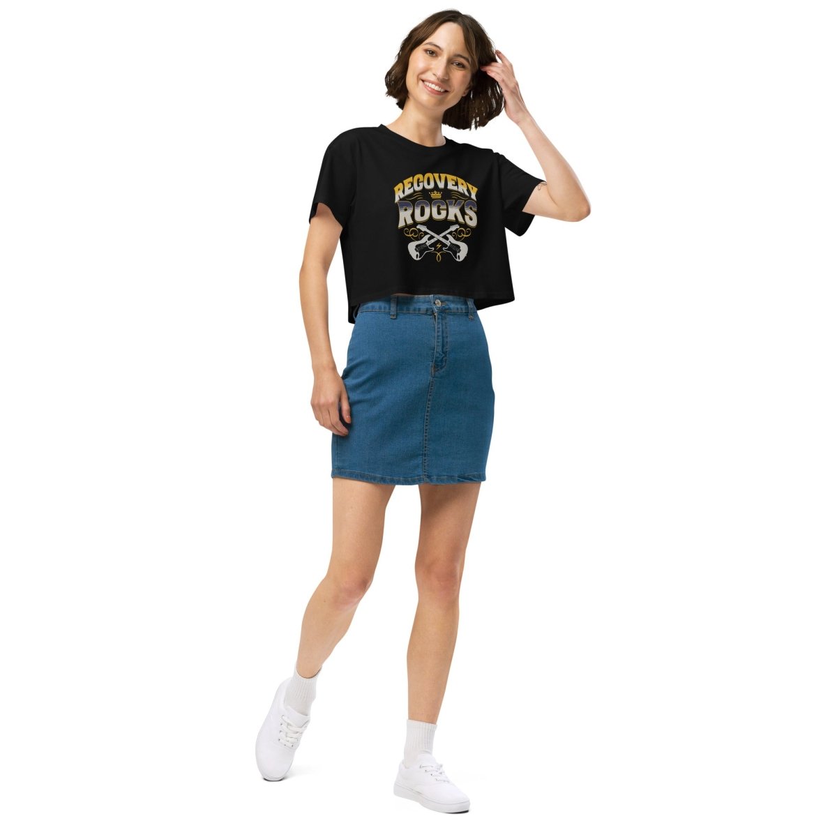 Recovery Rocks: Stylish Chic Crop Top for Women - Perfect for Gym, Yoga & Post-Workout Recovery