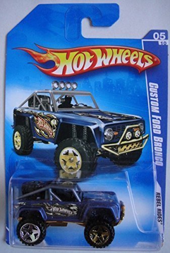Hot Wheels 2009 Rebel Rides Blue Custom Ford Bronco 5/10 Die-Cast Car - Rare Collectible Toy for Kids & Adults, Perfect for Display, Gifts, and Racing Fun