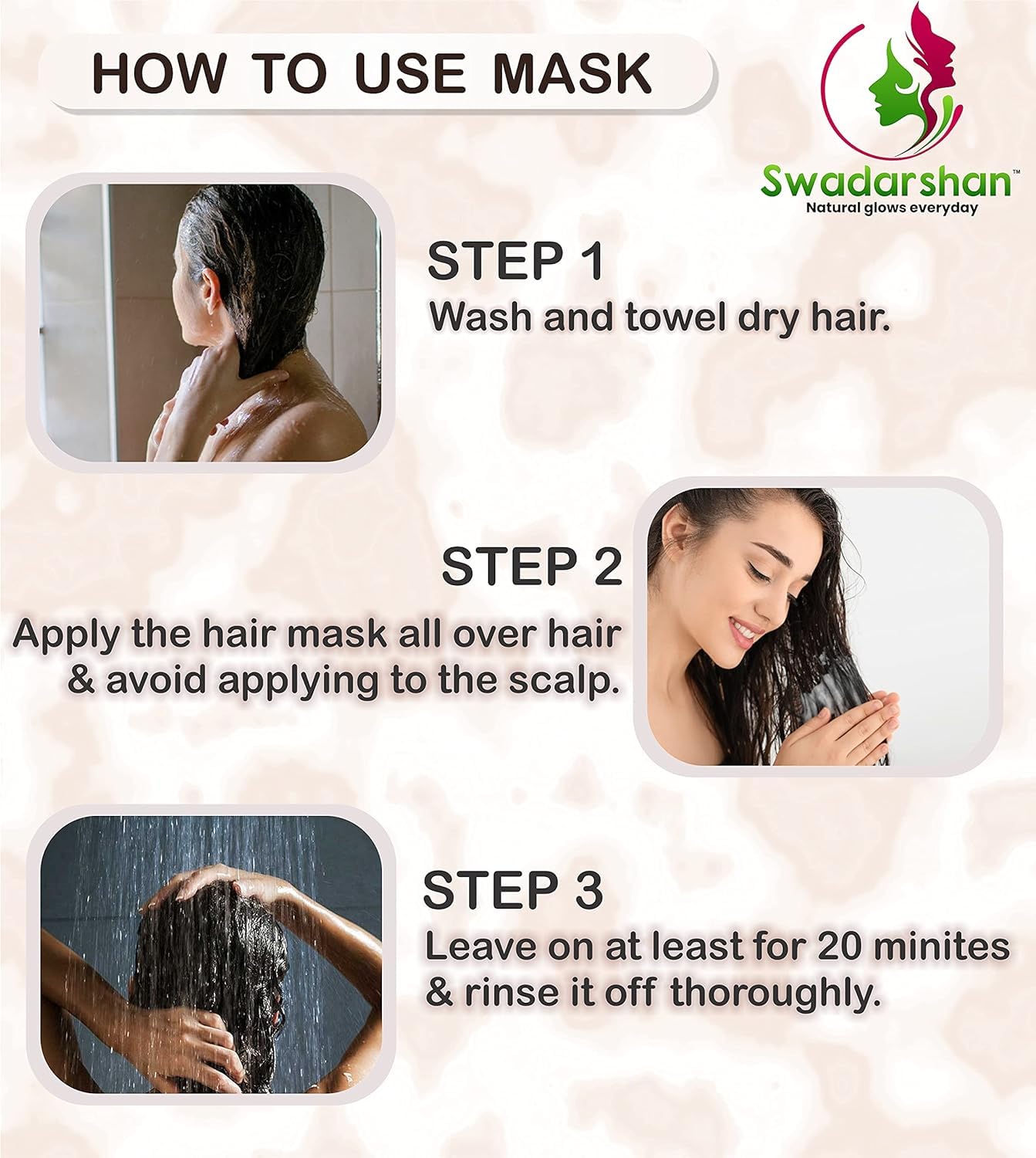 Swadarshan Keratin Smooth Hair Mask for Hair Growth & Repair - Deep Conditioning Treatment for Dry, Damaged, Frizzy Hair - Professional Hair Care for Smoother, Stronger Strands - Perfect for Daily Use, Salon Treatments & At-Home Hair Care (SDHM_Pack_01)