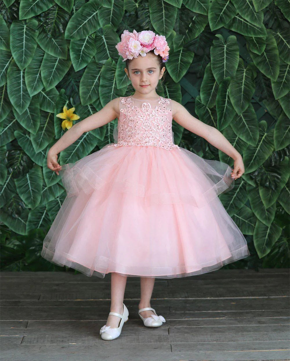 Elegant Party & Flower Girl Dress (D 792) - Perfect for Weddings, Birthday Parties & Special Occasions
