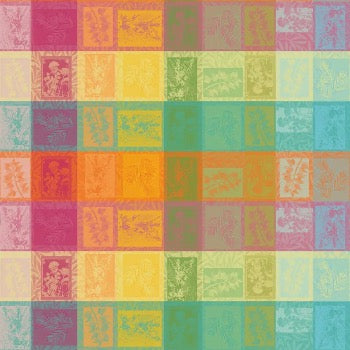 Rainbow Mille Vegetaux Coated Cotton Tablecloth - Waterproof & Stain-Resistant for Outdoor Picnics, Parties & Dining Decor