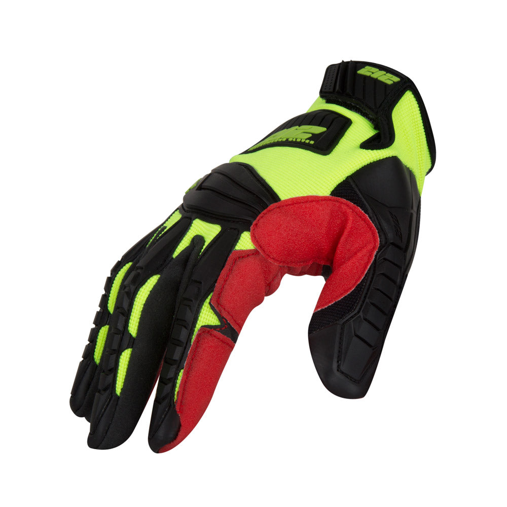 212 Performance IMP 88 012 Impact Super HiViz XXL Gloves - High Visibility Safety Gloves for Construction, Motorcycling & Outdoor Work - ANSI Certified Protective Work Gloves