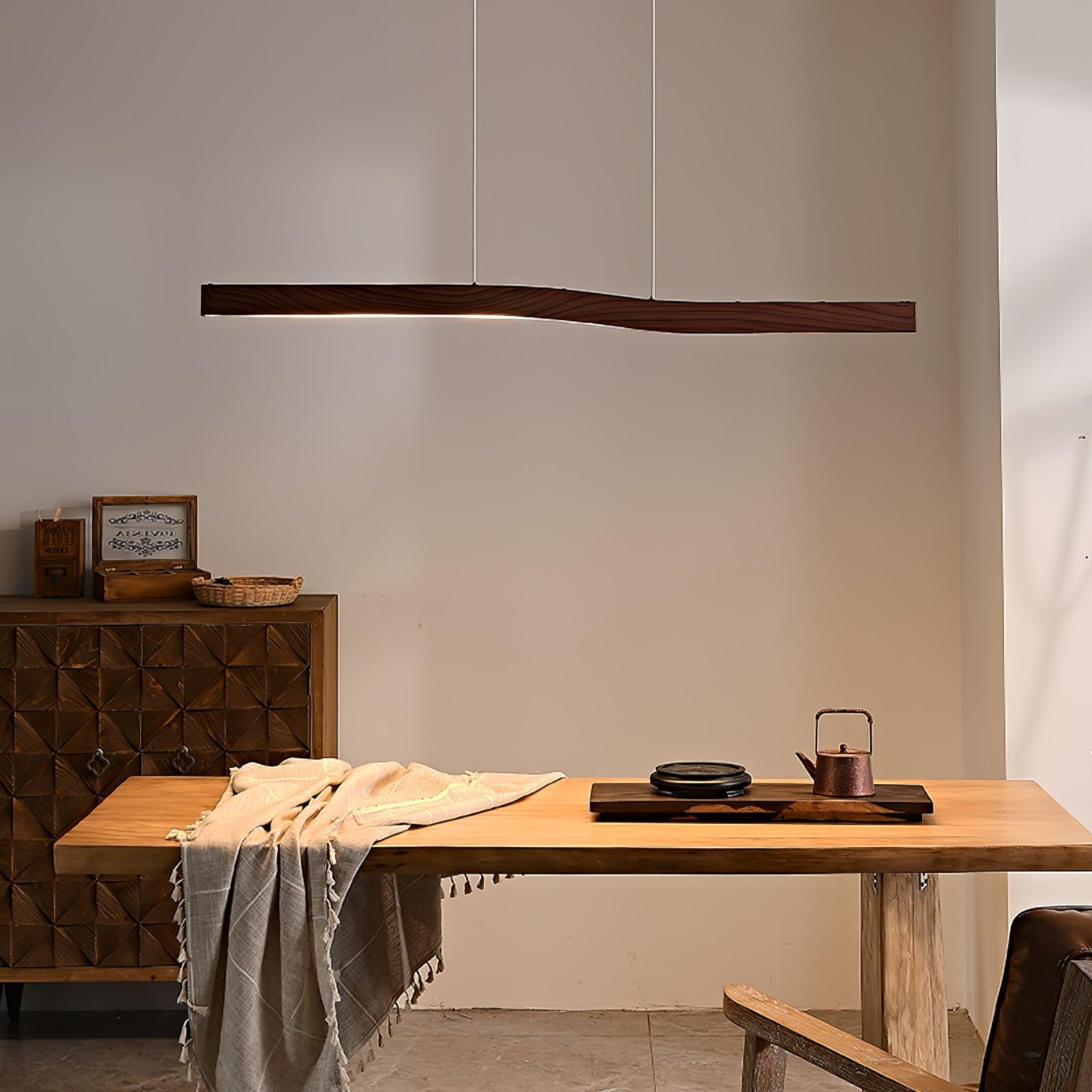 Modern Camur Linear Pendant Light - Sleek Minimalist Design for Kitchen Island, Dining Room & Bedroom Lighting - Dimmable LED Hanging Fixture with Adjustable Height
