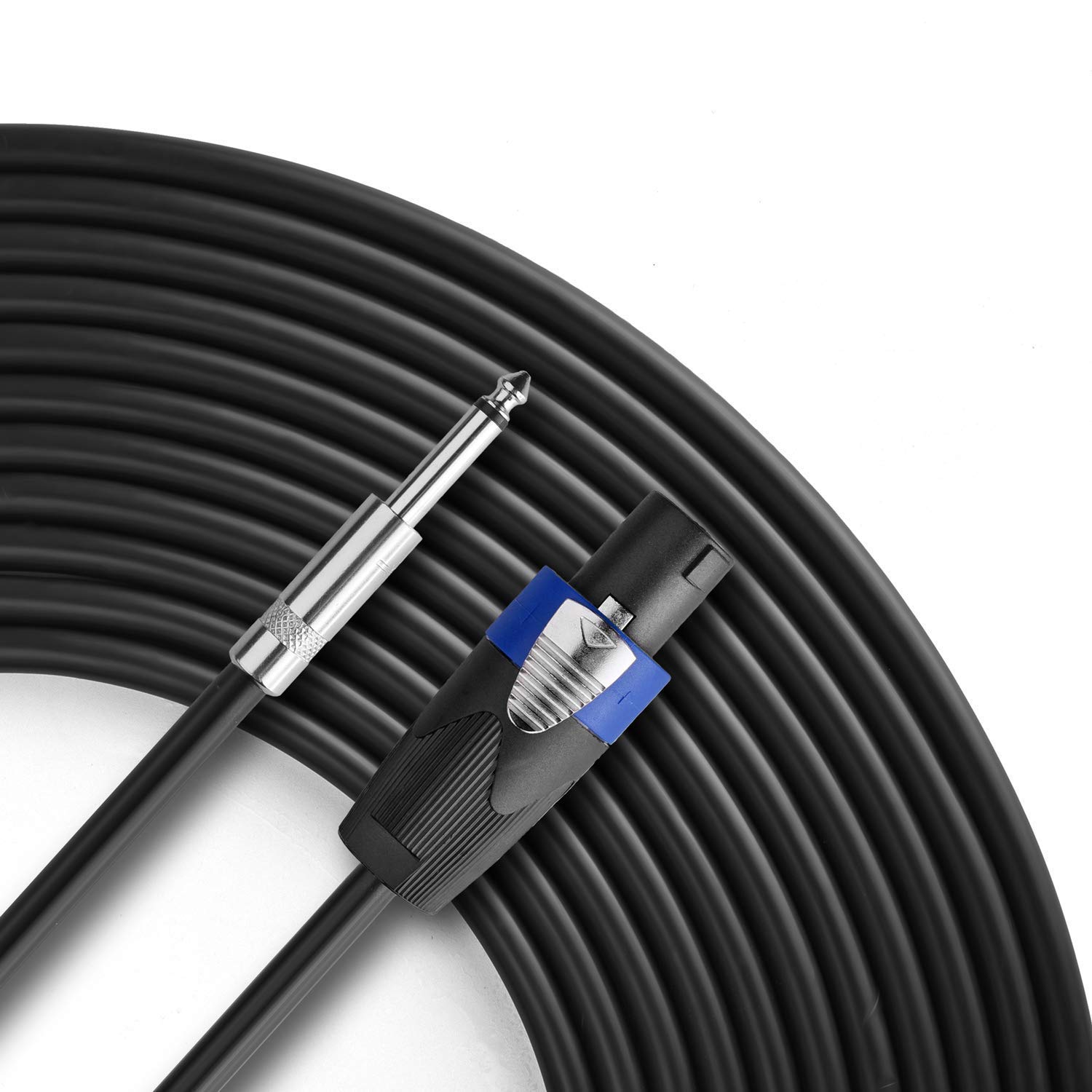 Professional 100ft 12AWG Speaker Cable - Heavy Duty Speakon to 1/4 Inch Patch Cord - 12 Gauge Oxygen-Free Copper Wire for PA Systems, Studio Monitors & Live Sound Equipment - Perfect for Concerts, DJ Setups & Home Theater Installations