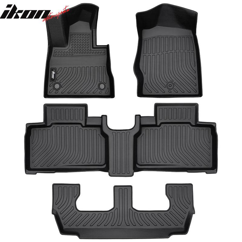 2020-2024 Ford Explorer 7-Seater Custom 3D Molded Floor Mats - All-Weather TPE Liners for 1st, 2nd & 3rd Row Protection (4-Piece Set) - Perfect for Family Road Trips, Daily Commutes & Off-Road Adventures