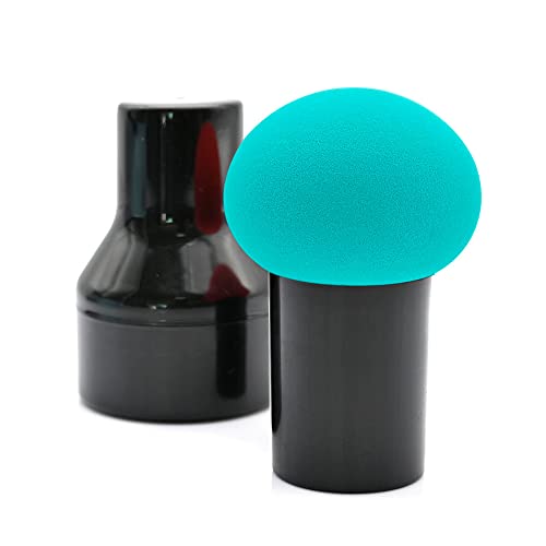 Dolovemk Makeup Puff Brush with Handle - Mushroom Head Powder Puff & Makeup Sponge Blender with Cover - Perfect for Foundation, Concealer & Powder Application