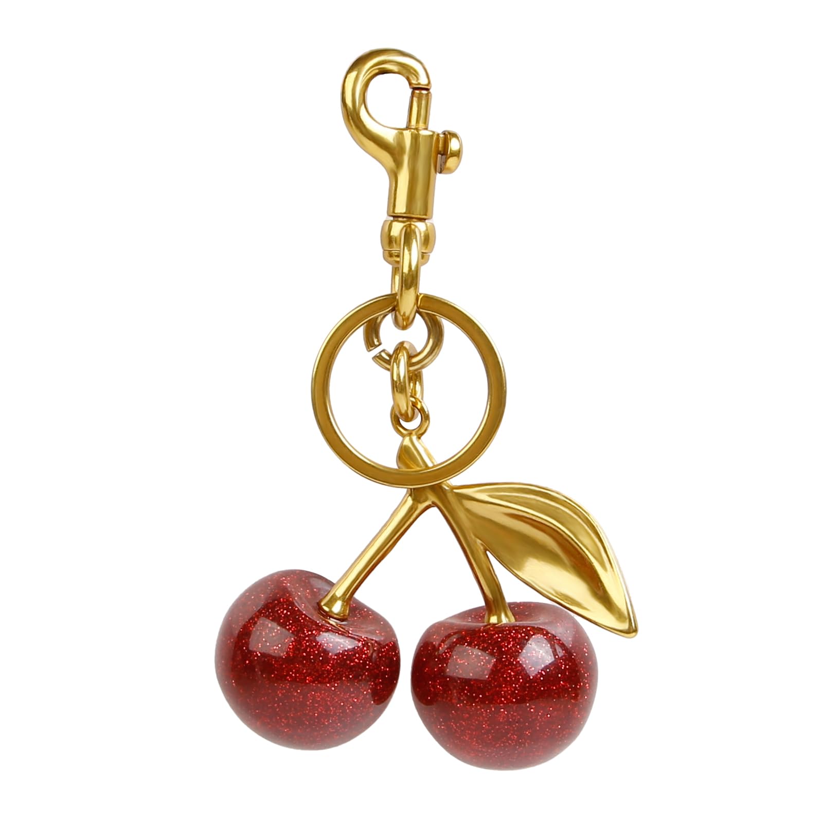 Cute Cherry Keychain Charm for Handbags & Purses - Stylish Bag Accessories for Women - Perfect Gift for Fashion Lovers (Ideal for Everyday Use, Travel & Party Outfits)