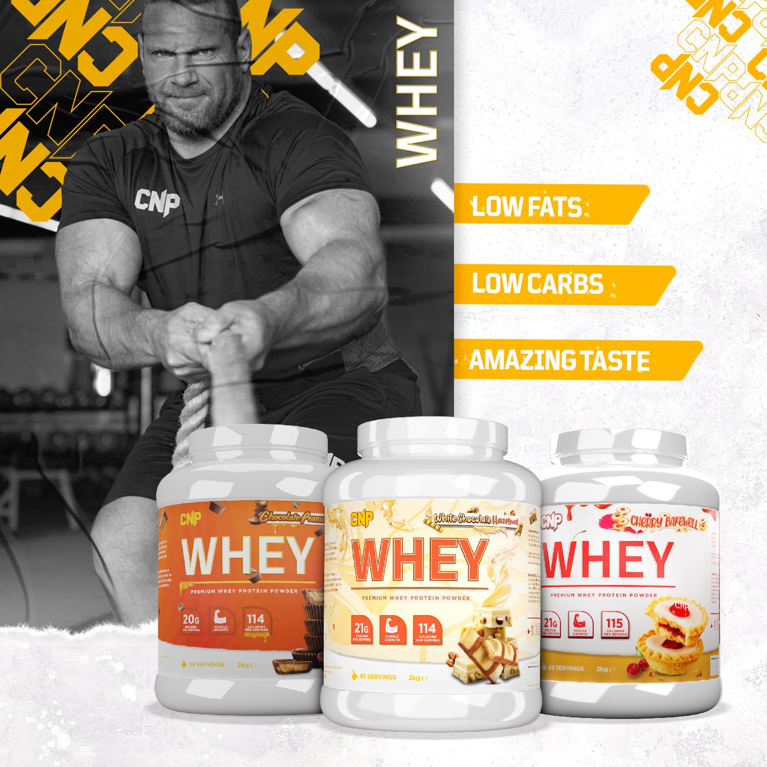 CNP Whey Protein Powder 2kg (4.4lb) - Premium Whey Protein Supplement for Muscle Growth & Recovery | Ideal for Gym, Workout & Post-Exercise Nutrition