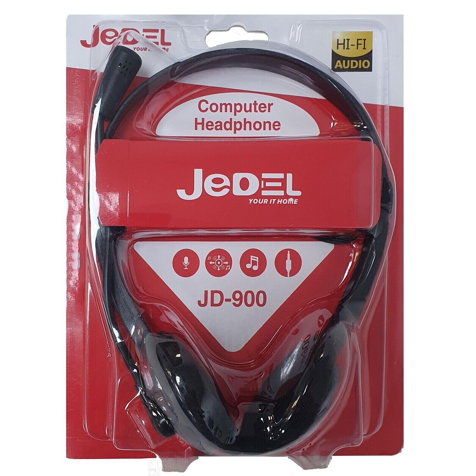 JUSTOP Slim Lightweight Wired Headset with Microphone - 3.5mm Jack Noise Cancelling Headphones for PC, Laptop, Gaming, Office & Online Classes (Comfortable for Long Wear)