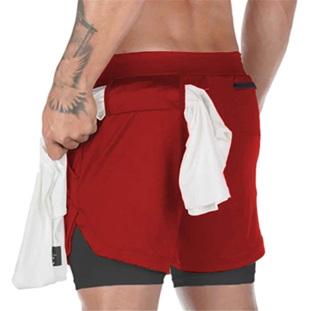 Surenow Men's 2-in-1 Running Shorts with Liner - 7