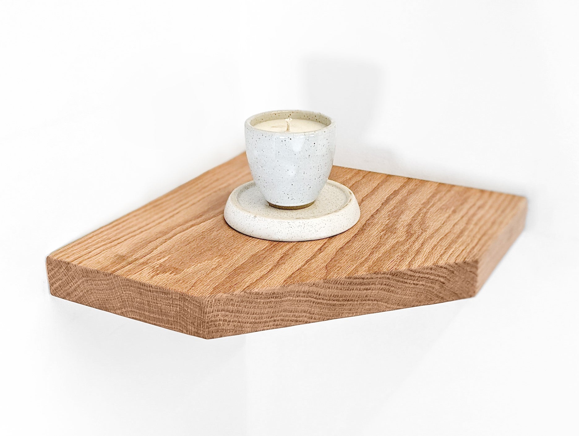 Premium Mahogany Floating Corner Shelf with Straight Edge - Perfect for Bathroom, Kitchen & Living Room Storage