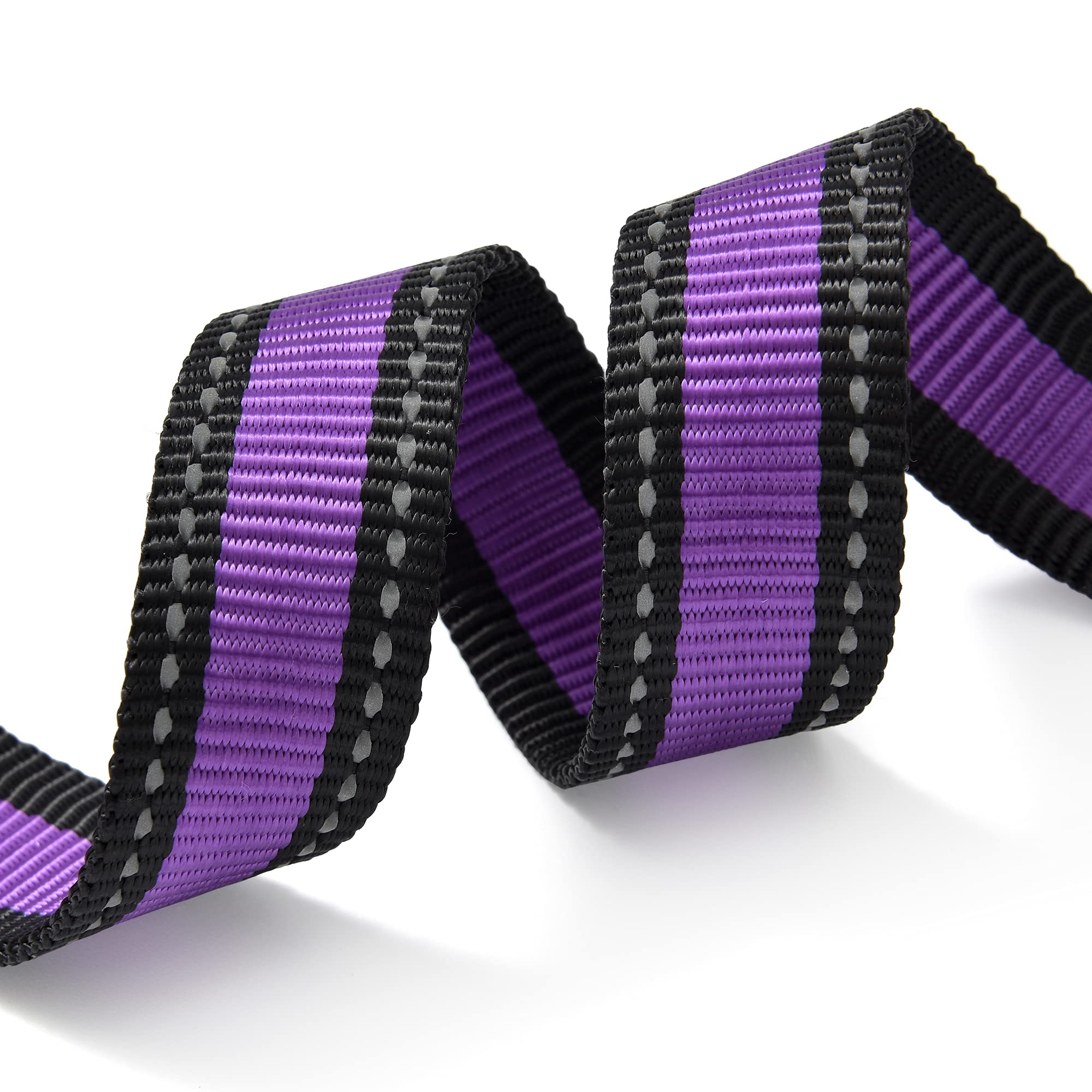 Reflective Nylon Dog Collar - Lightweight Purple Puppy Collar for Small Dogs - Perfect for Night Walks