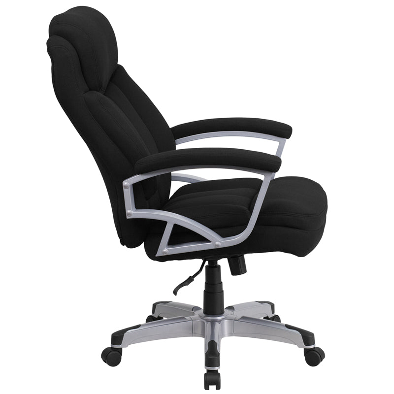 FLASH HERCULES Series Big & Tall 500 lb. Capacity Black Fabric Executive Swivel Ergonomic Office Chair with Adjustable Arms - Perfect for Home Office, Gaming, and Heavy-Duty Workspaces