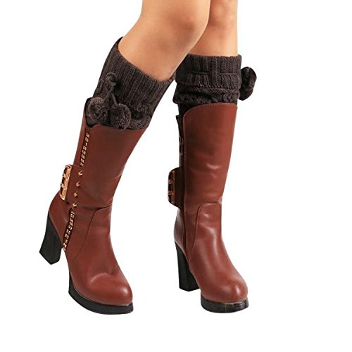Women's Knitted Winter Warm Socks - Long Leg Crochet Boot Socks for Women - Cozy & Soft Thermal Socks for Cold Weather, Hiking, Snow Boots & Indoor Wear