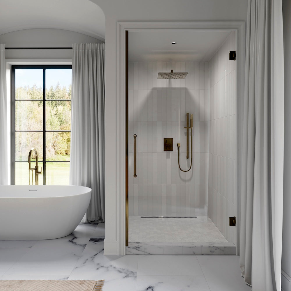 ZLINE Crystal Bay Thermostatic Shower System in Polished Gold - Luxury Bathroom Fixture with Temperature Control - Perfect for Modern Home Spa & Master Bathroom Renovation