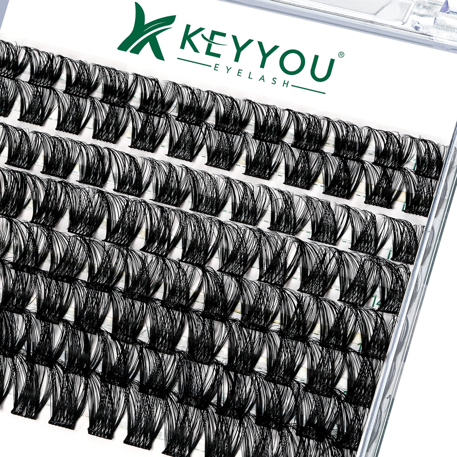 KEYYOU 96pcs Individual Lash Clusters - D Curl 8-18mm Mixed Length Volume Wispy Lashes for Natural & Dramatic Look | Soft, Comfortable & Easy DIY at Home | Perfect for Parties, Weddings & Daily Wear (Y01, D-8-18MIX)