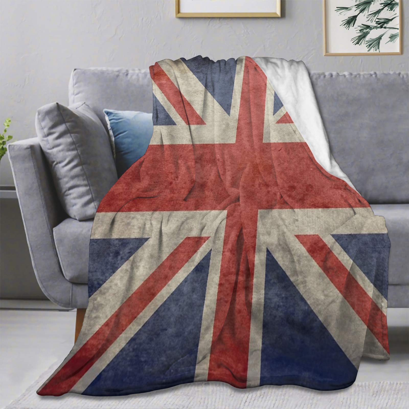 Ultra Soft Flannel Fleece Throw Blanket - British Union Jack Design - All Season Warm & Cozy Quilt for Bed, Sofa, Couch - 40x30 Inches - Perfect for Humans & Pets - Great for Lounging, Netflix Nights & Winter Snuggles