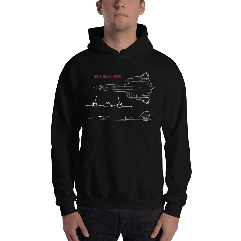 SR-71 Blackbird Military Spyplane Aircraft Unisex Hoodie - Cool Aviation Enthusiast Gift for Men & Women - Perfect for Pilots, Veterans, and Airshow Lovers