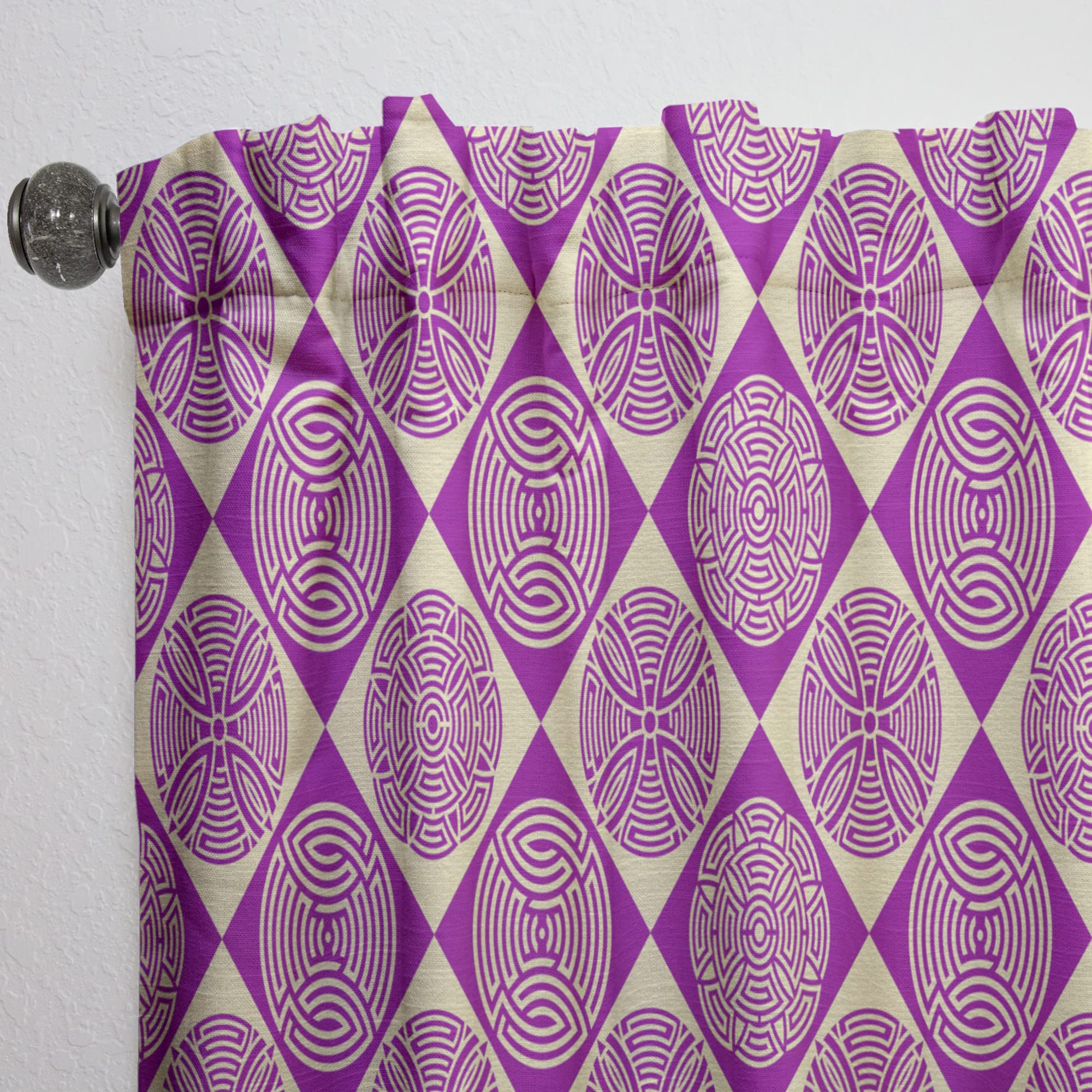 DesignQ Retro Abstract Pattern Thermal Insulated Curtains - Single Panel 52x120 - Blackout Drapes for Bedroom & Living Room - Perfect for Home Decor & Light Control