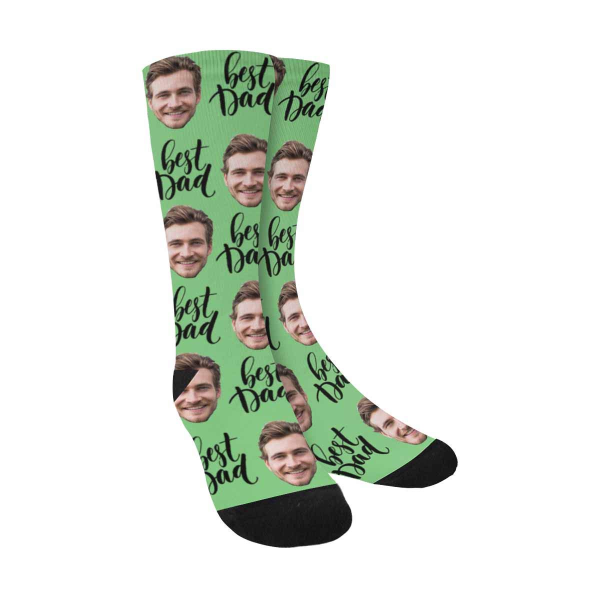 Personalized Photo Socks for Men - Custom Picture Crew Socks | Best Father's Day Gift Idea | Unisex Funny Face Socks for Dad | Perfect for Holidays, Birthdays & Family Gifts