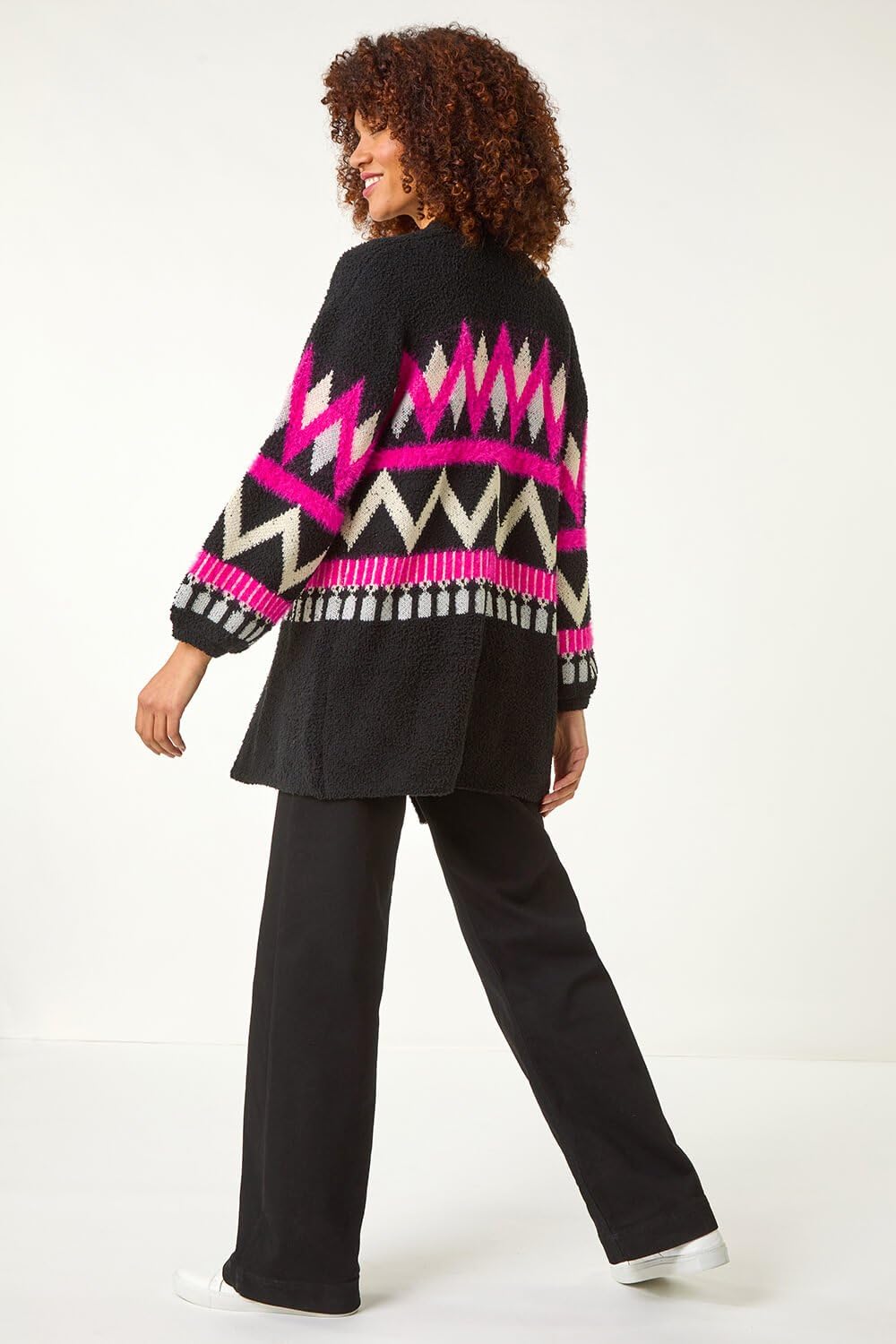 Roman Originals Women's Longline Cardigan - Soft Open Front Coatigan with Tassel Trim, Textured Yarn Pattern for Winter & Autumn | Cozy Workwear & Casual Outings