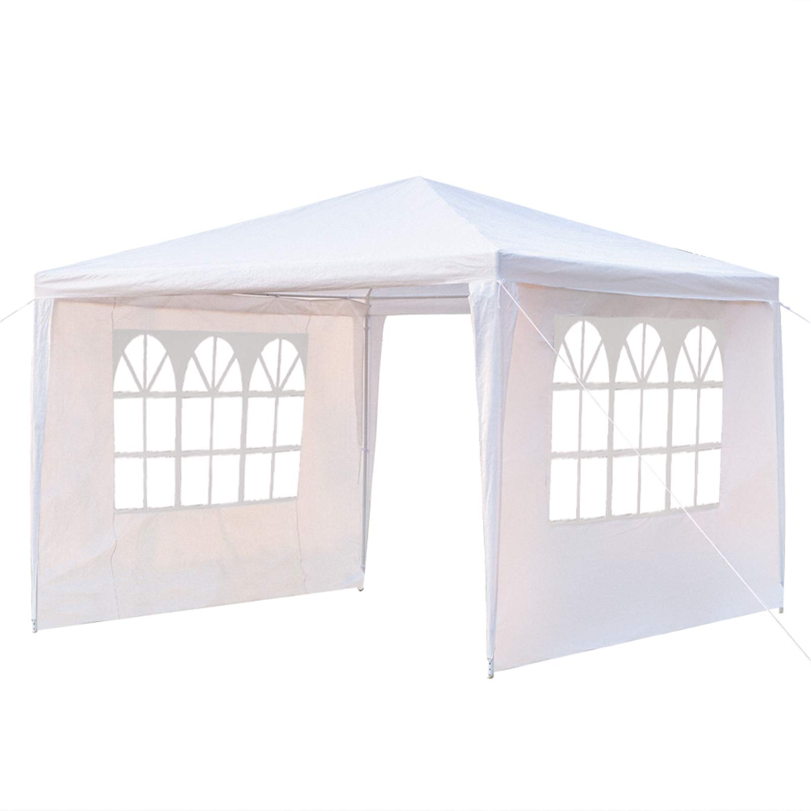 Outdoor Canopy Tent - Waterproof Pop Up Gazebo for Weddings, Parties & Events with Spiral Tubes (White, 33m, 3-Sided) - Perfect for Backyard Gatherings, Beach Picnics & Outdoor Celebrations