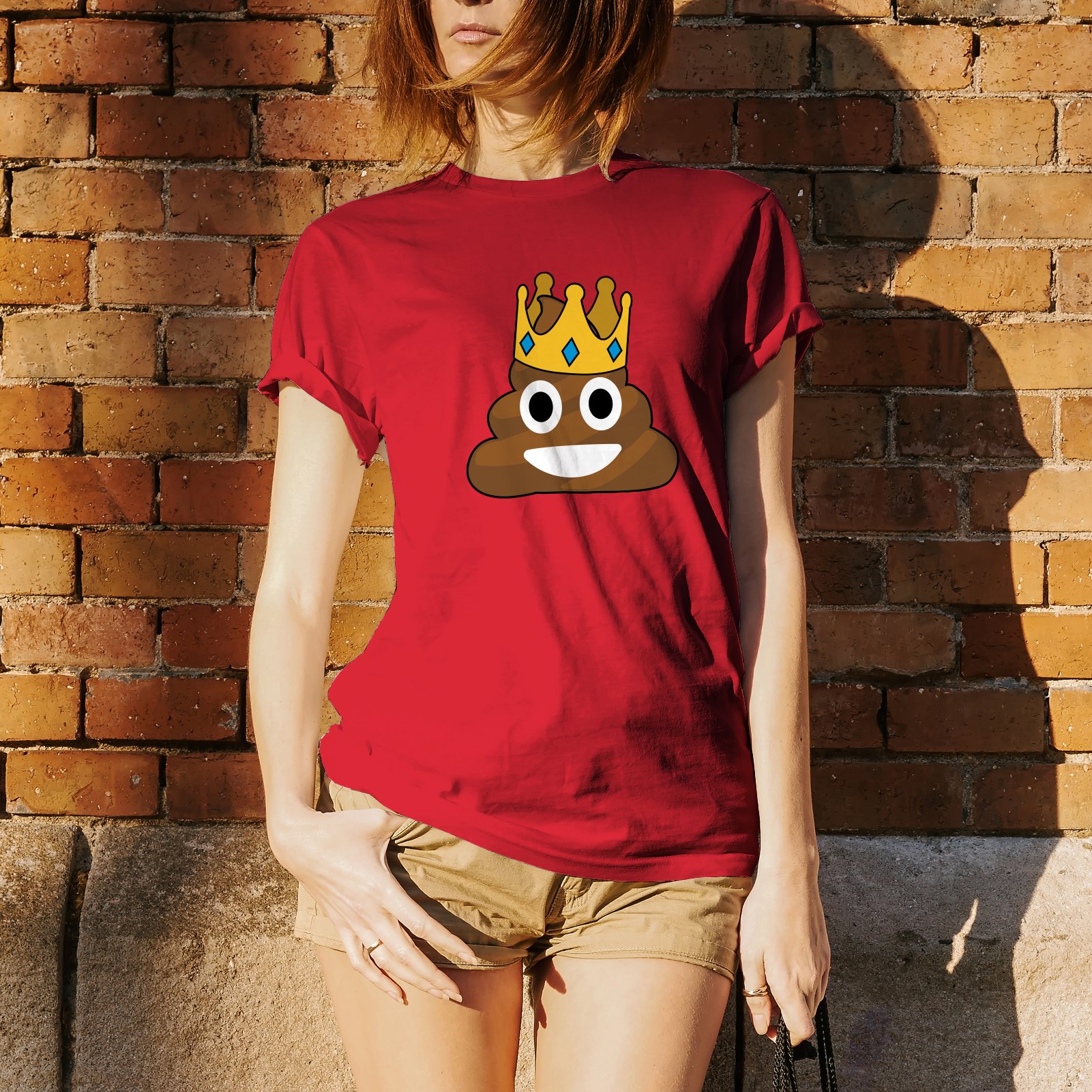 Funny Poop Crown T-Shirt - Humorous Novelty Gift for Parties & Gags