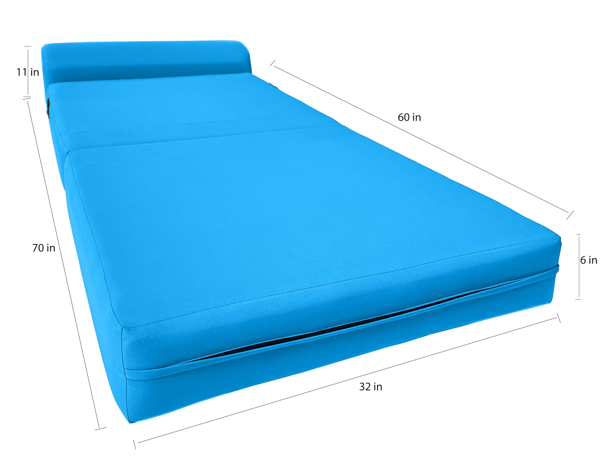 D&D Futon Sleeper Chair - Convertible Folding Bed & Sofa with High-Density Foam Mattress (70