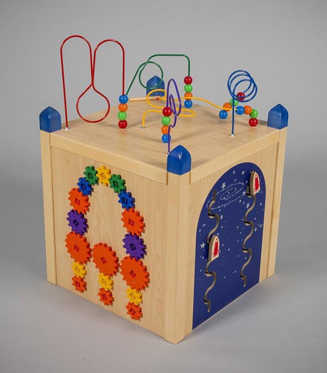 Play Panel Box - Interactive Wooden Activity Cube for Toddlers - Educational Learning Toy for Kids - Perfect for Daycare, Preschool & Home Playtime