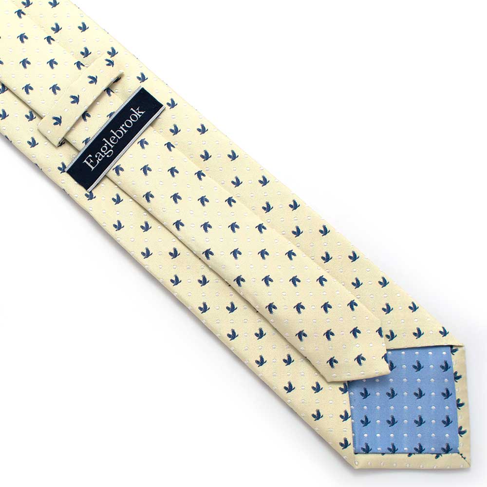 Eaglebrook Yellow Dot Silk Necktie for Men - Classic Business & Formal Wear - Perfect for Office, Weddings & Special Occasions