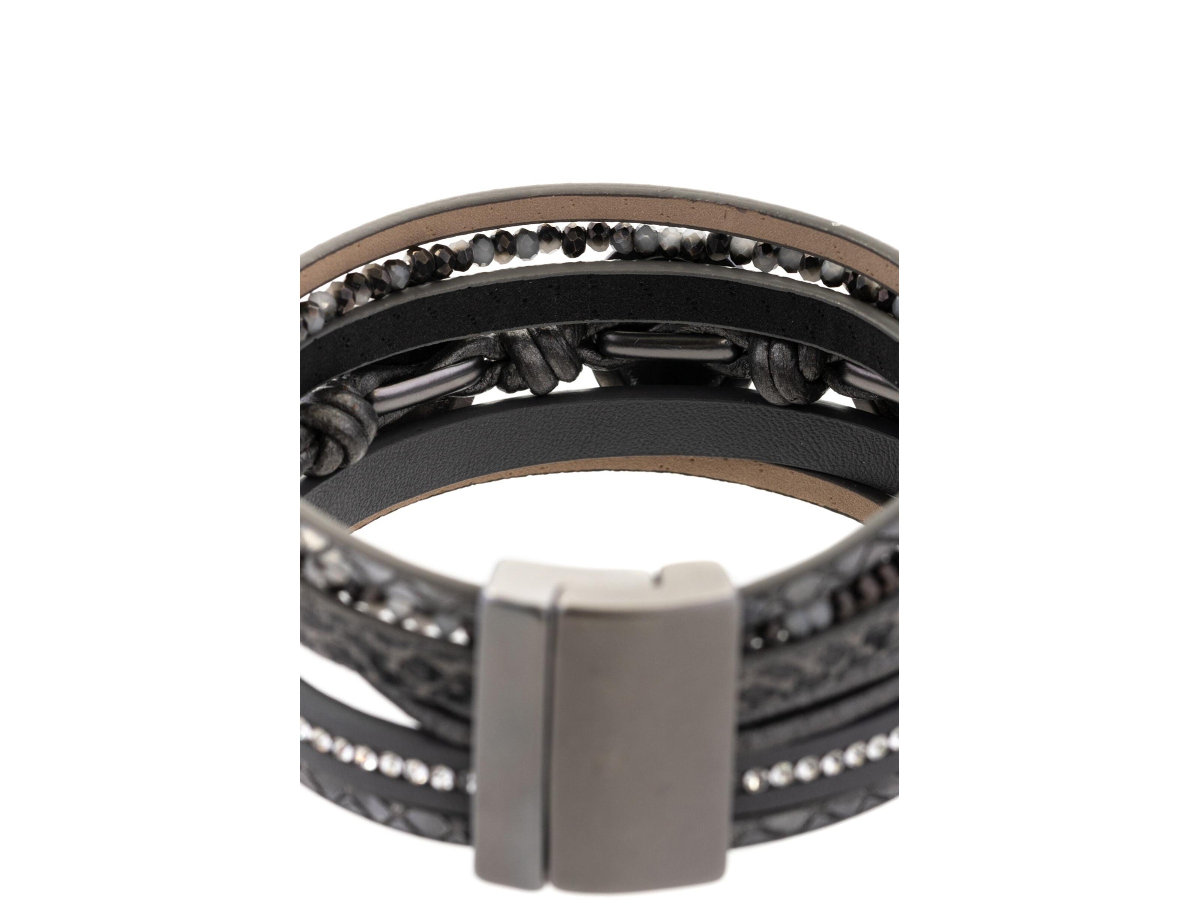 Triplicity Stone Leather Bracelet for Men & Women - Handmade Adjustable Wrap Bracelet for Spiritual Healing, Yoga & Meditation - Perfect Boho Jewelry Gift