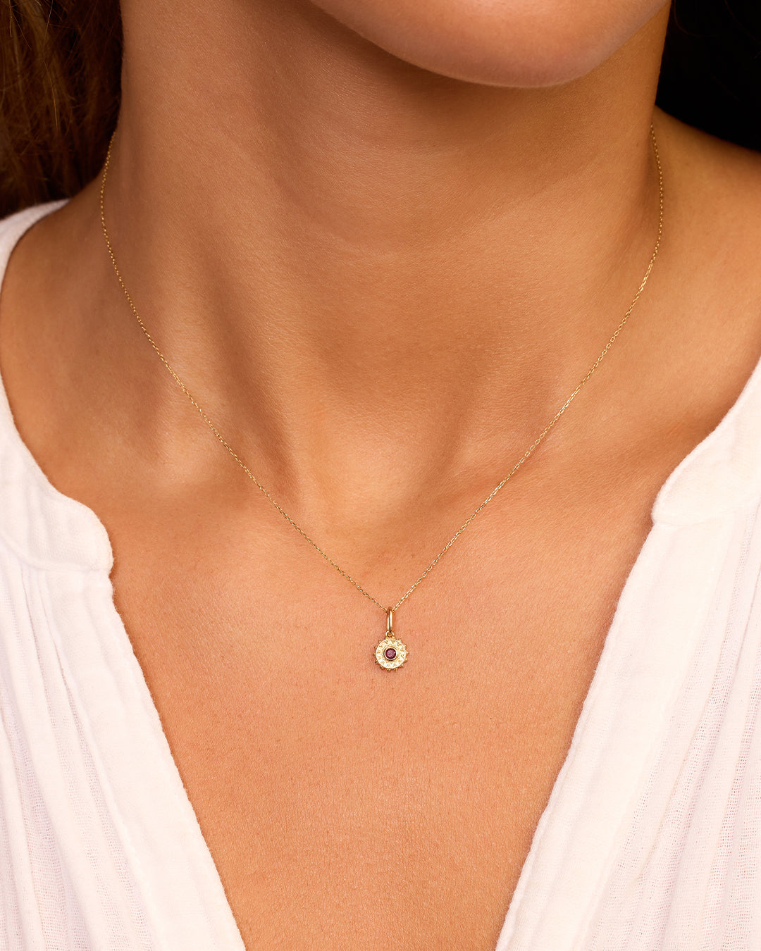 Sun Birthstone Charm Necklace - Genuine Gemstone Jewelry for Women - Perfect Gift for Birthday, Anniversary & Special Occasions