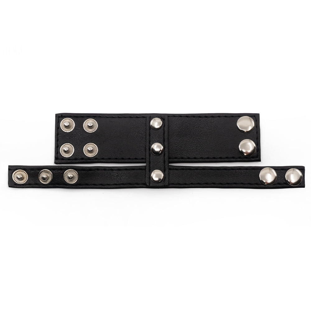 Premium Faux Leather Adjustable Cock & Ball Ring with Snap Button - BDSM Bondage Gear for Couples & Adult Play - Perfect for Role Play, Fetish & Sensual Exploration