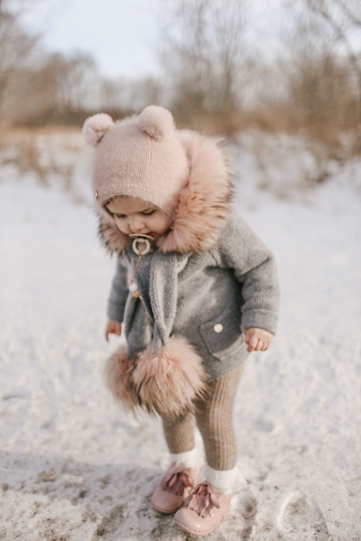 Soft Dusky Pink Cashmere Teddy Hat for Women - Winter Warm Knit Beanie, Cozy & Stylish for Cold Weather, Outdoor Activities & Fashion Accessories
