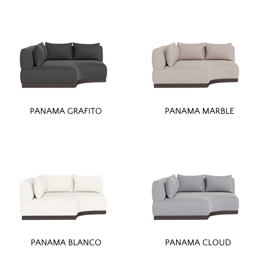 Amalfi Outdoor Curved Corner Sectional Sofa Set - Waterproof Patio Furniture for Backyard, Poolside & Garden - Modern All-Weather Wicker Conversation Set with Cushions